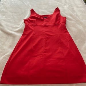 Woman’s red dress
